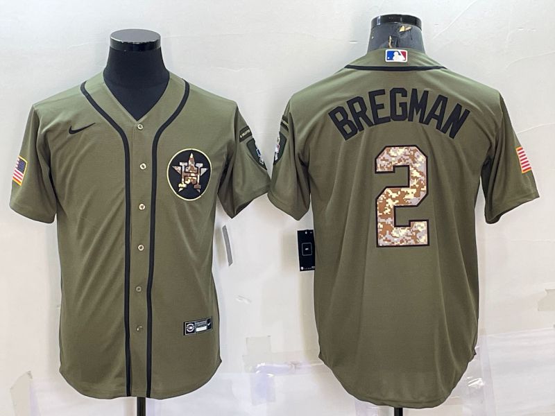 Men Houston Astros #2 Bregman salute green 2022 Nike MLB Jersey